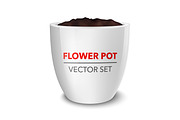 Vector flower pot set. 