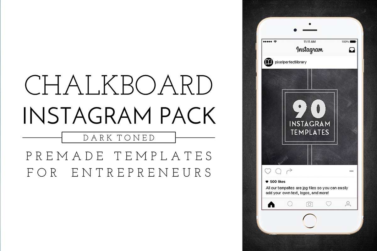 Dark Chalkboard Instagram Pack in Instagram Templates - product preview 8
