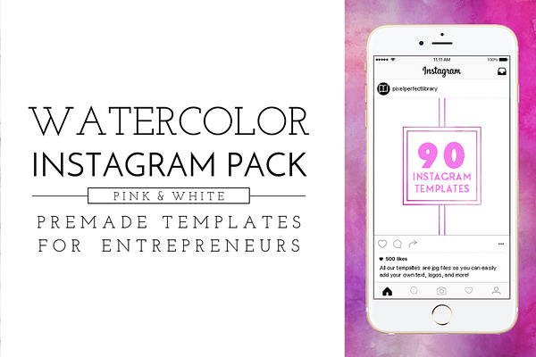 Pink Watercolor Instagram Pack