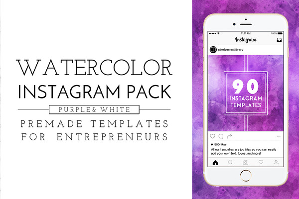 Purple Watercolor Instagram Pack