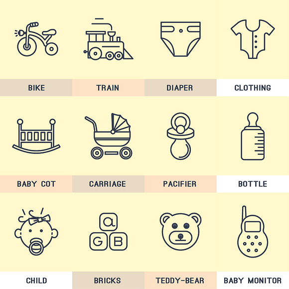 Set Baby Icons in Baby Icons - product preview 2