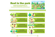 Rest in Park Infographics Poster with Pictures