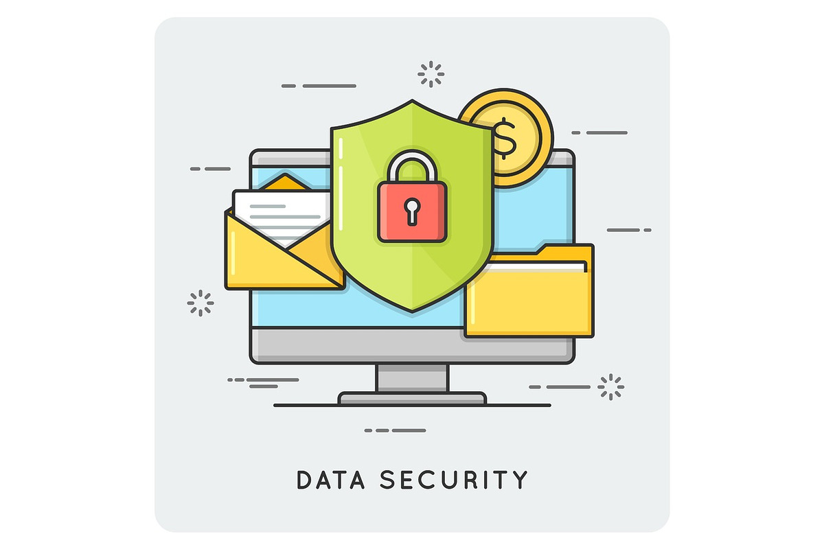 Data security. Flat thin line concept. in Illustrations - product preview 8