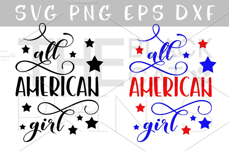 All American girl SVG PNG EPS DXF