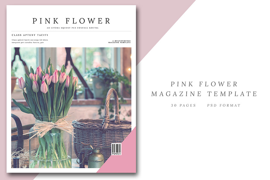 Pink Flower - Magazine Template in Magazine Templates - product preview 8