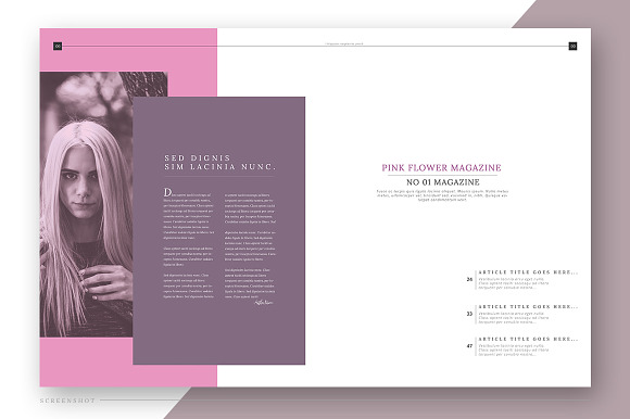 Pink Flower - Magazine Template in Magazine Templates - product preview 1