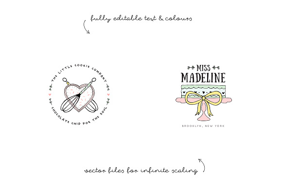 Hand Drawn Baking Logos EPS PSD in Logo Templates - product preview 2
