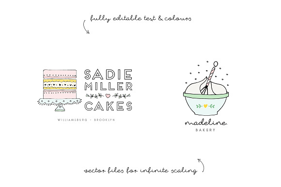 Hand Drawn Baking Logos EPS PSD in Logo Templates - product preview 3