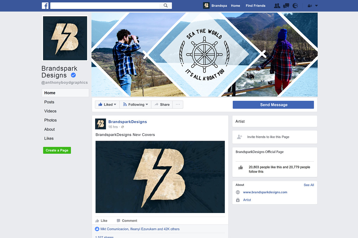 FB Cover - Modern Rhombus in Facebook Templates - product preview 8
