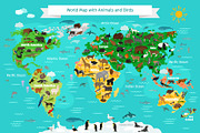 World map with Animals