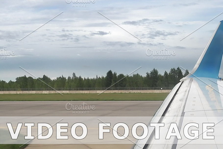 Plane is driving on the runway to take off