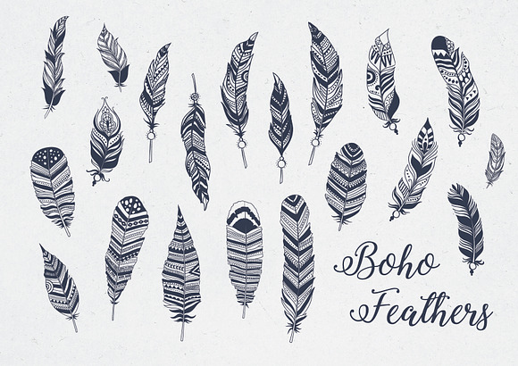 Boho Feathers Set in Objects - product preview 1