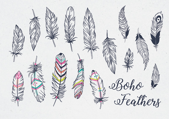Boho Feathers Set in Objects - product preview 2