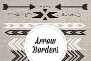Arrow Borders Black & White Vector
