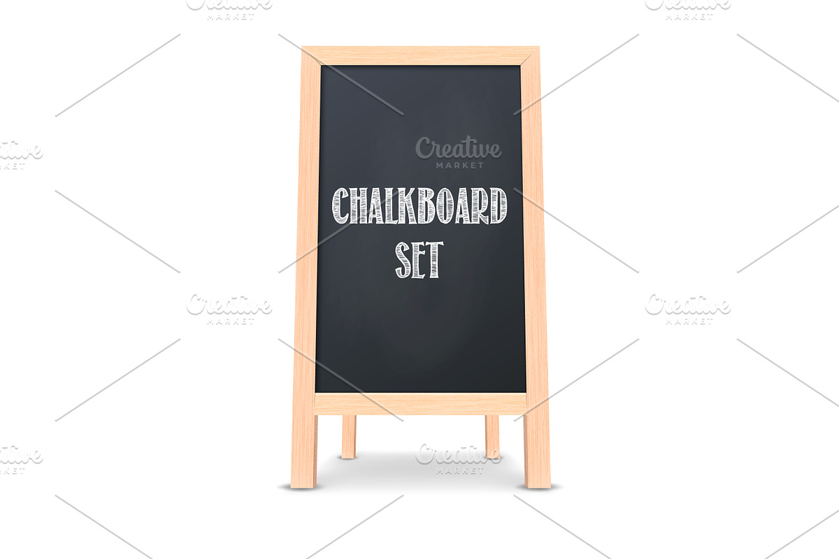 Vector chalkboard set.  in Objects - product preview 8