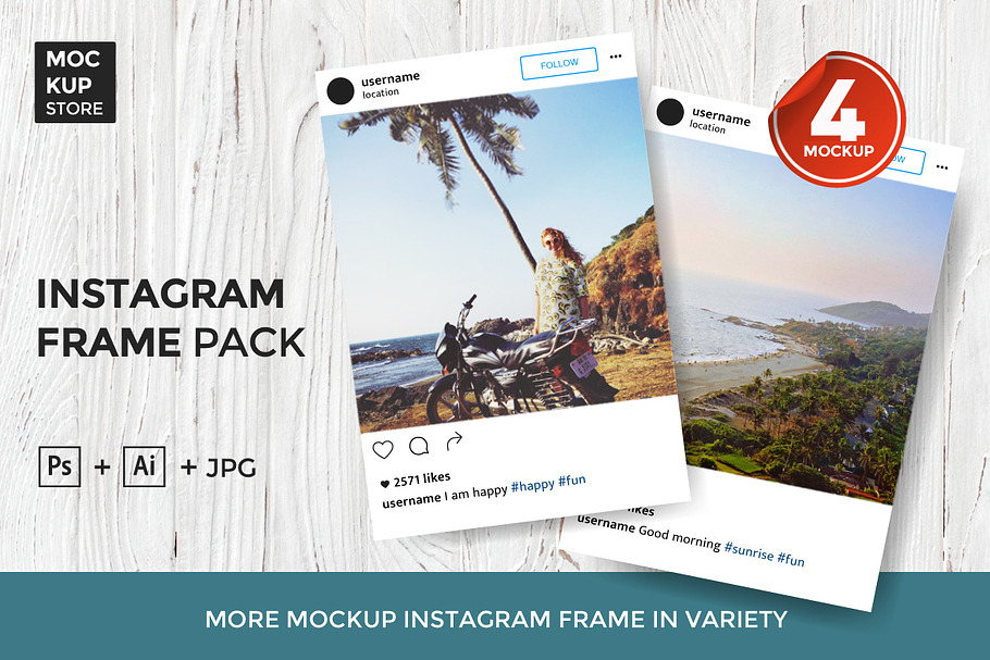 Instagram Frame Pack v1.0 in Mobile & Web Mockups - product preview 8