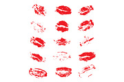 Lipstick Kiss Prints Isolated