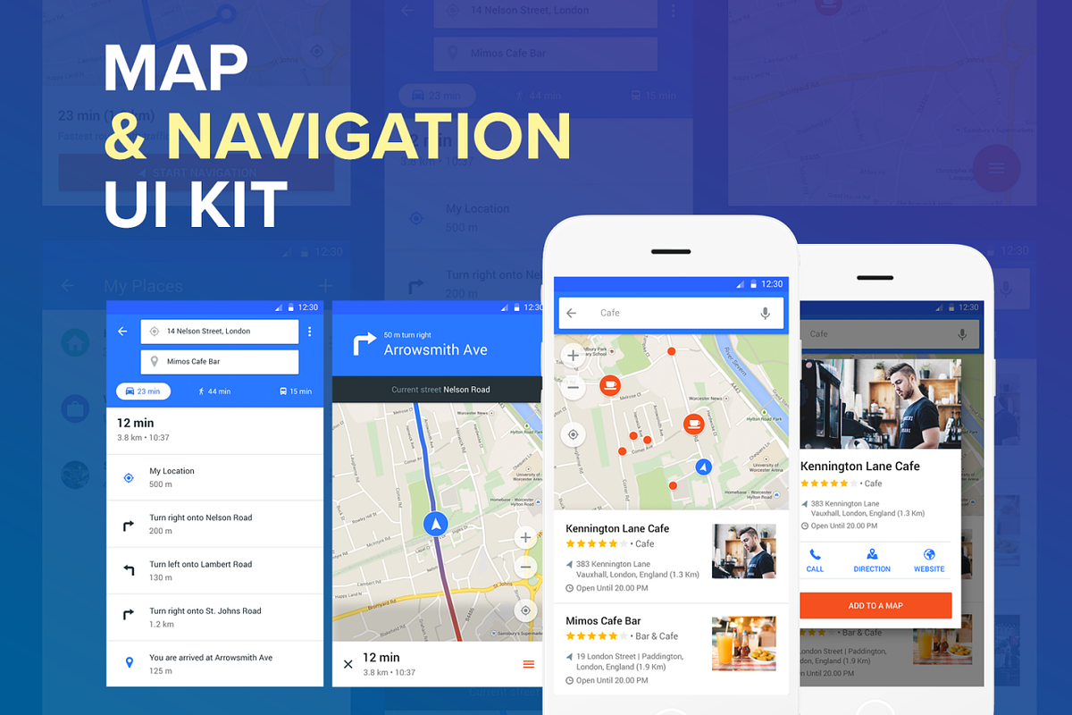 Map - Material Design Templates in Templates - product preview 8
