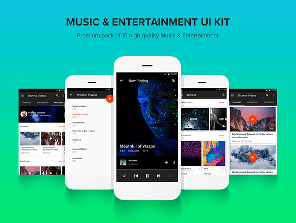 Music & Entertainment - UI Kit in Templates - product preview 1
