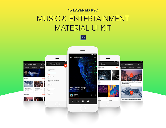 Music & Entertainment - UI Kit in Templates - product preview 4
