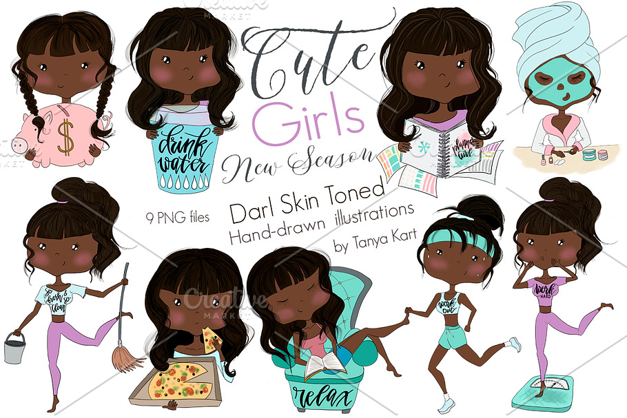 Cute Girls New Season dark skin tone in Objects - product preview 8