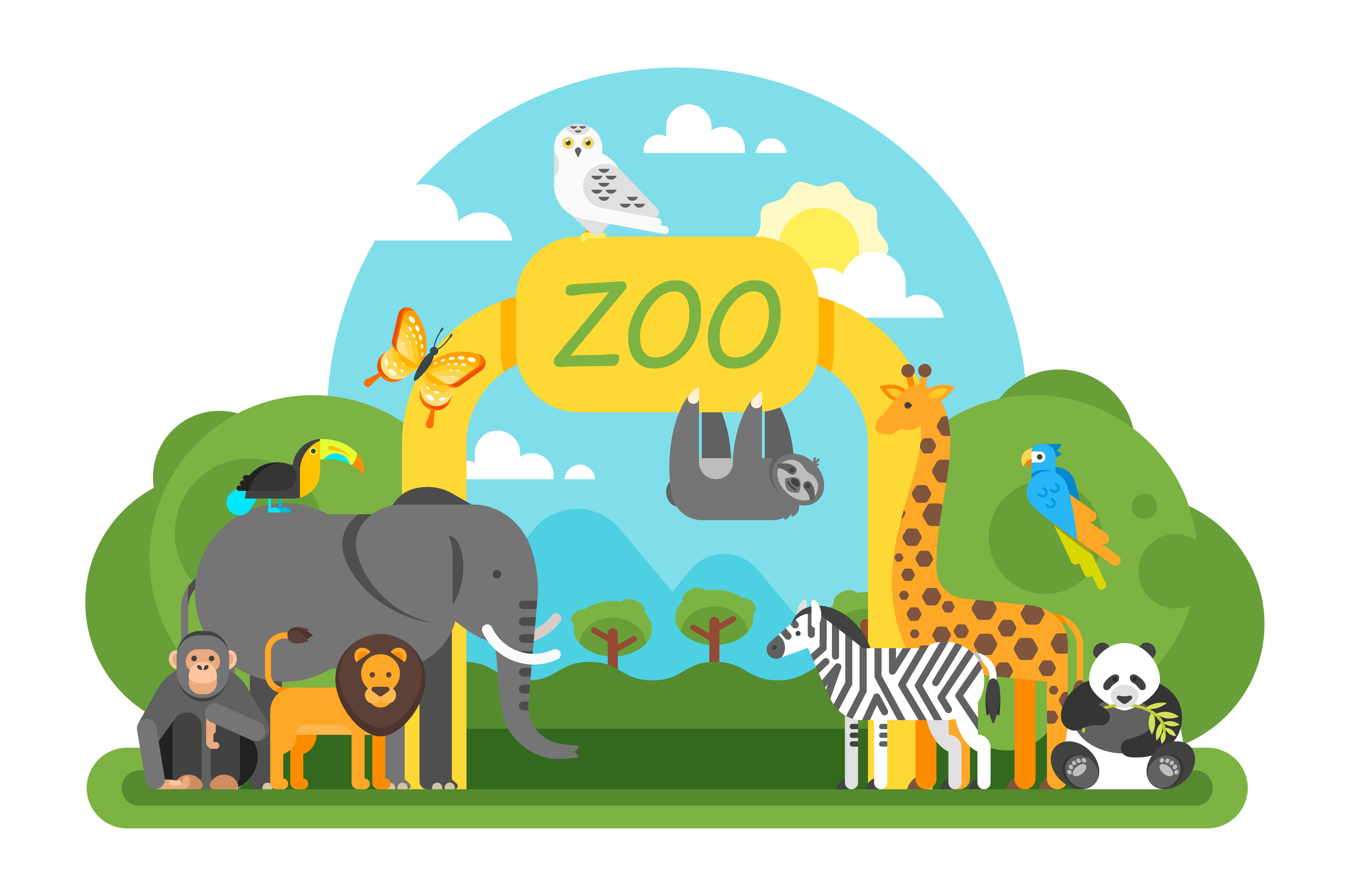 Zoo background | Custom-Designed Graphics ~ Creative Market