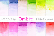 Watercolor ombre digital papers