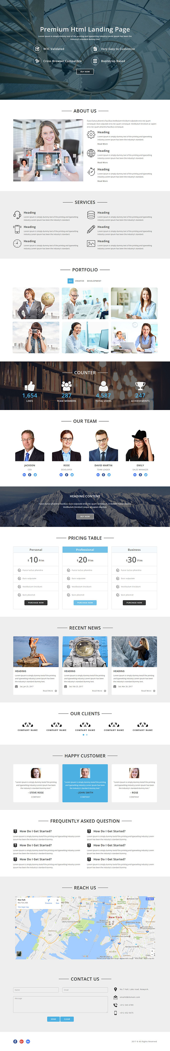 Bizness- Corporate Html Landing page in Bootstrap Themes - product preview 1