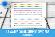 18 Watercolor Simple Line Dividers
