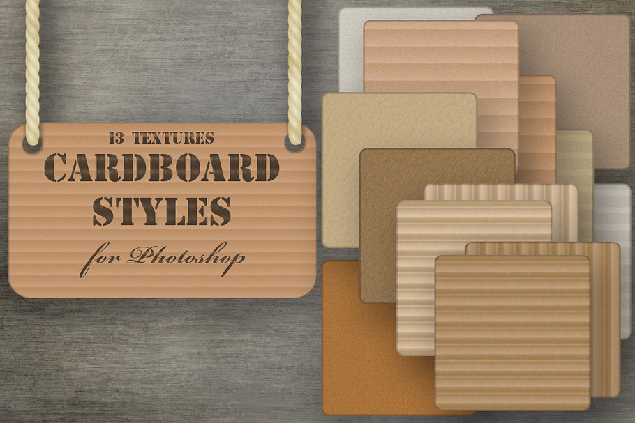 Cardboard layer styles Collection in Photoshop Layer Styles - product preview 8