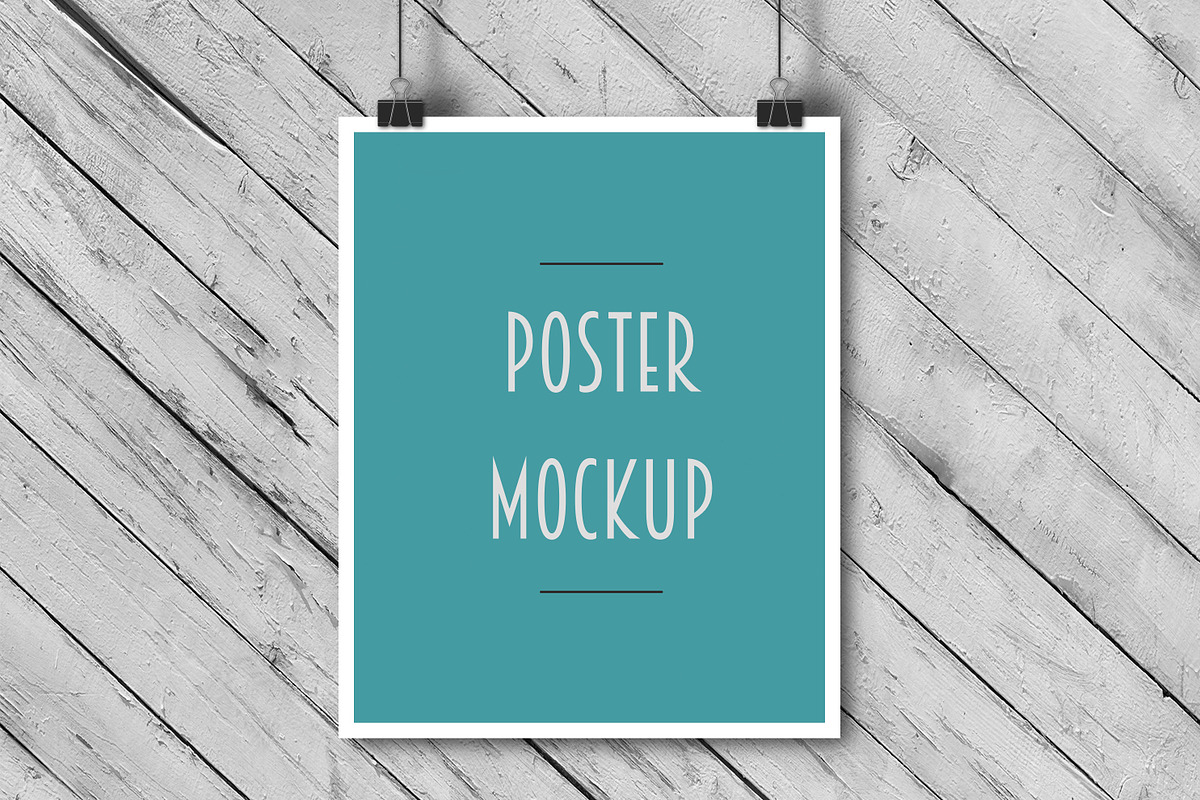 Paper clip poster mockup in Product Mockups - product preview 8