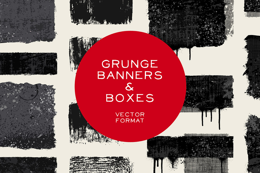 Grunge banners & boxes in Textures - product preview 8