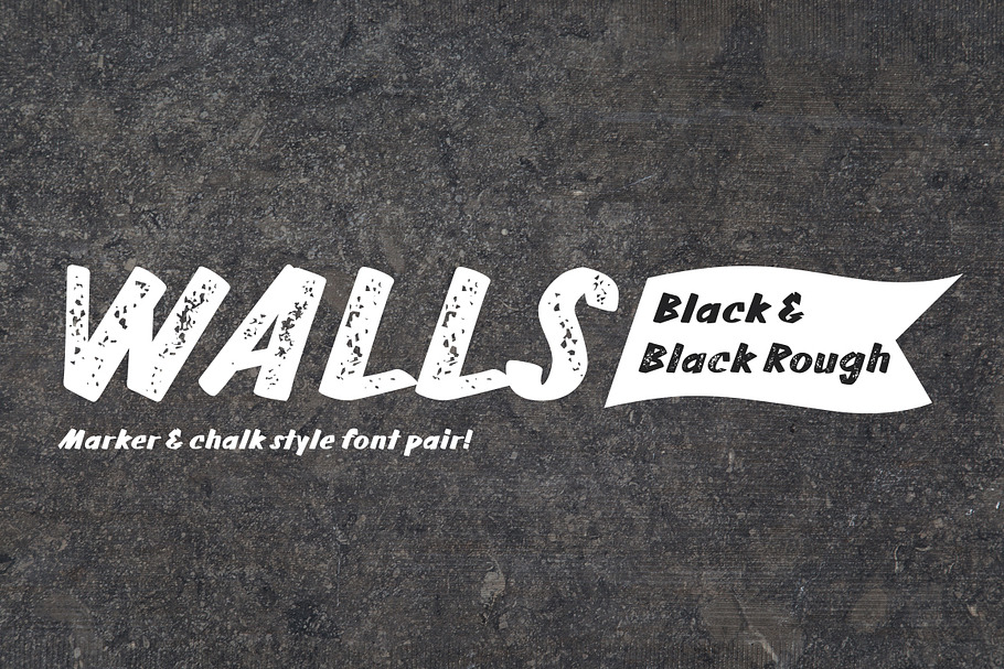 Walls Black & Walls Rough Black in Display Fonts - product preview 8