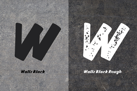 Walls Black & Walls Rough Black in Display Fonts - product preview 4