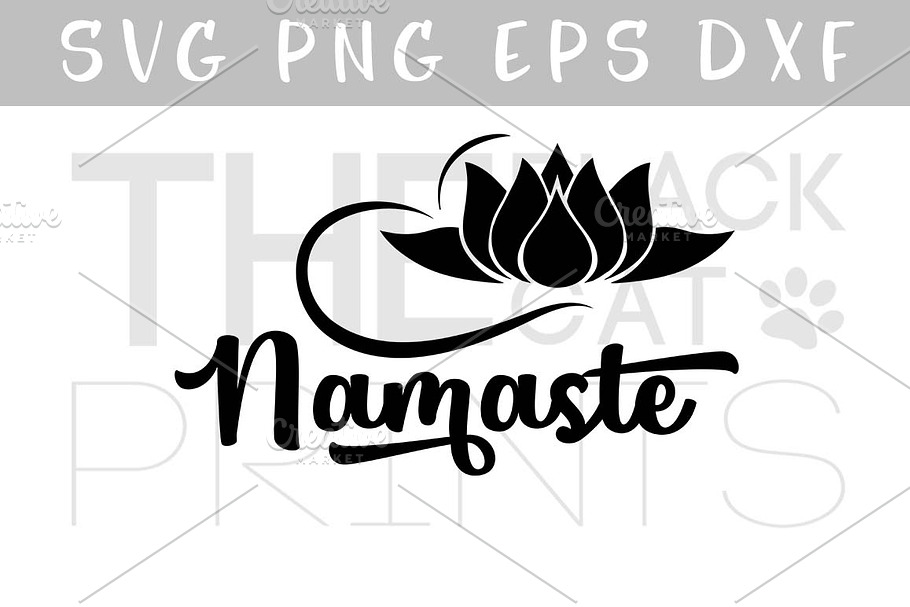 Namaste SVG DXF EPS Yoga svg Lotus in Illustrations - product preview 8