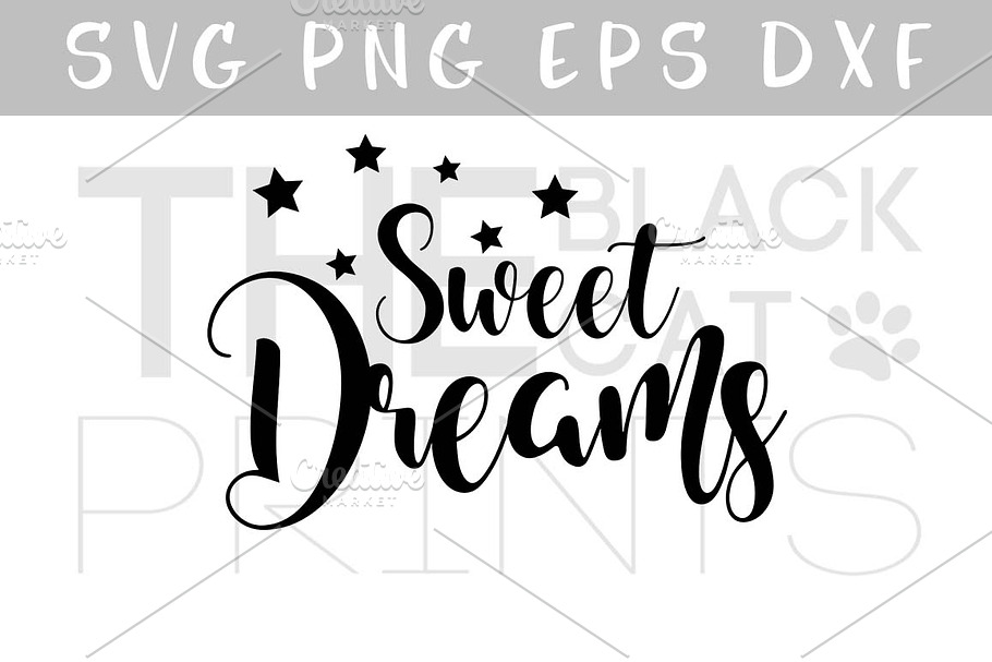 Sweet dreams SVG DXF EPS PNG Stars in Illustrations - product preview 8
