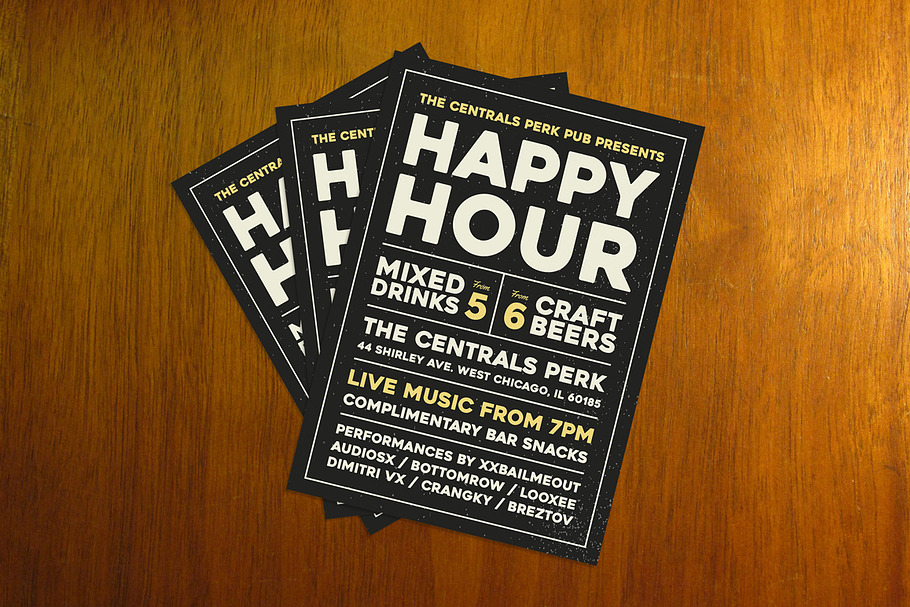 Happy Hour Typography Flyer in Flyer Templates - product preview 8