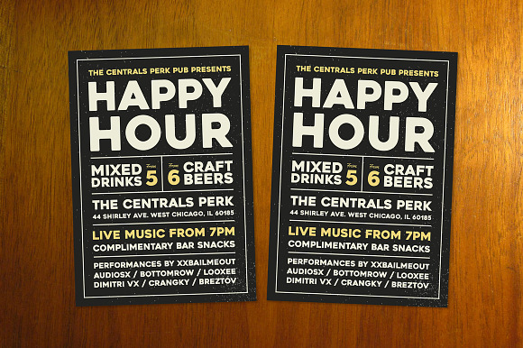 Happy Hour Typography Flyer in Flyer Templates - product preview 3