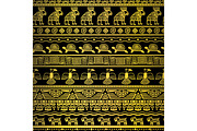Tribal gold borders with mexican texture