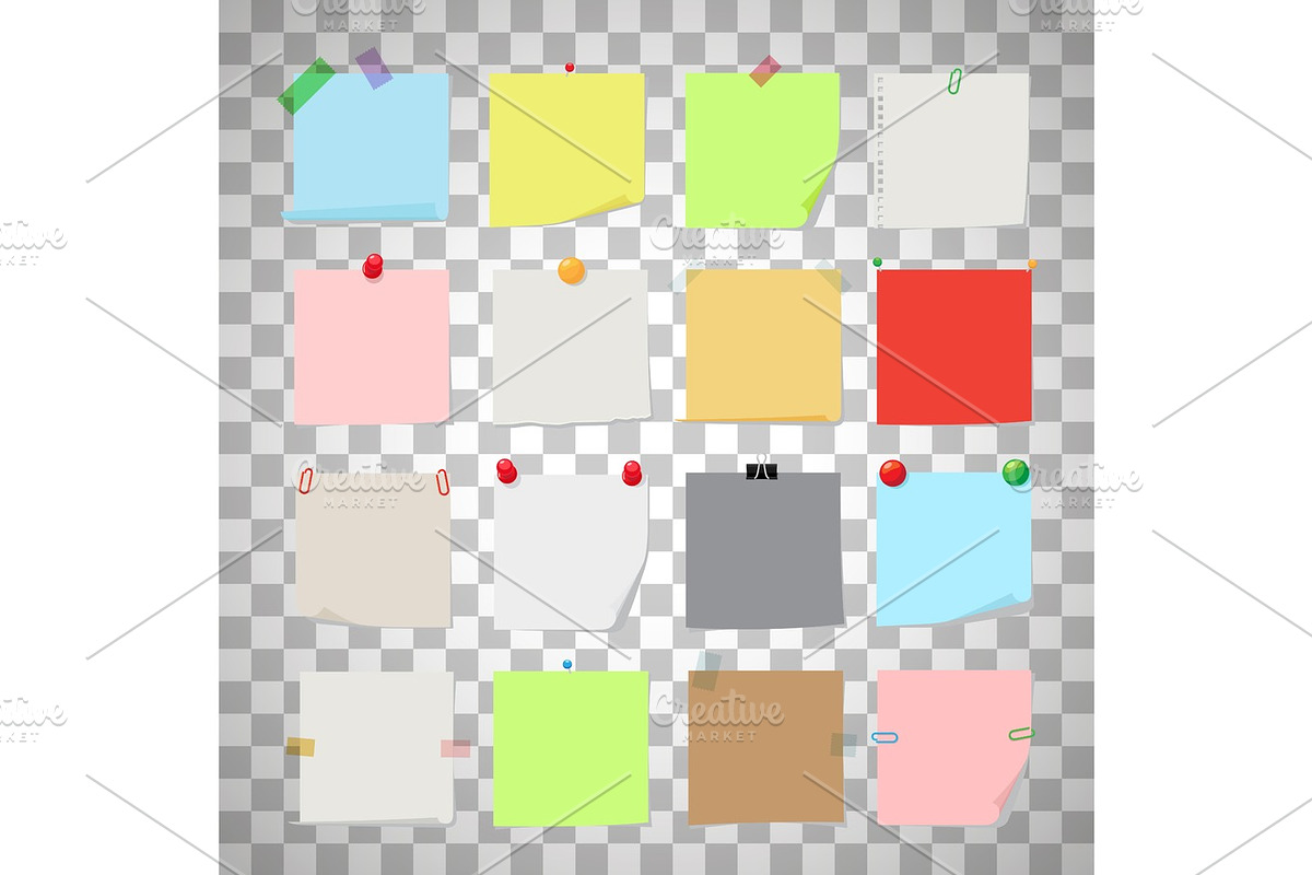Note paper set on transparent background in Textures - product preview 8