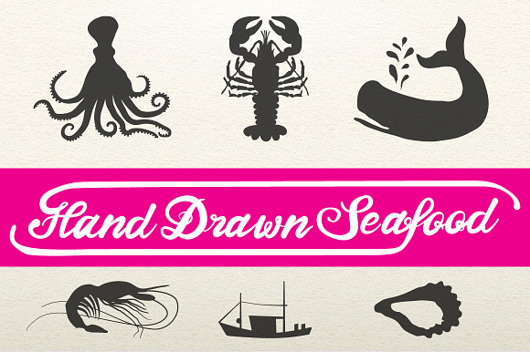 Hand Drawn Seafood + Nautical Logos in Illustrations - product preview 3
