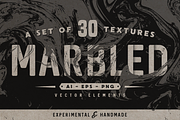 Set of 30 marbled vector textures
