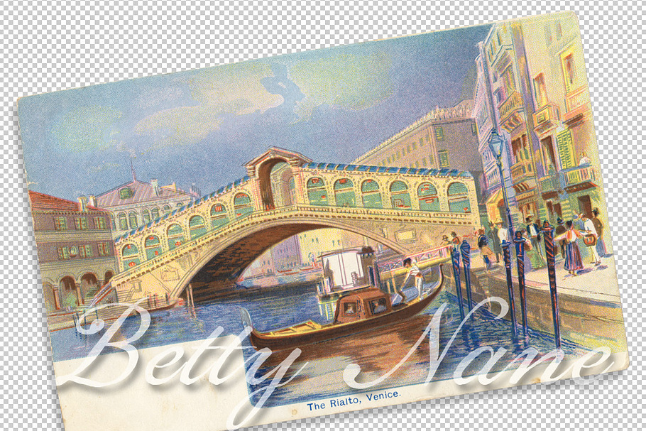 vtg greeting, Venice, Rialto in Textures - product preview 8