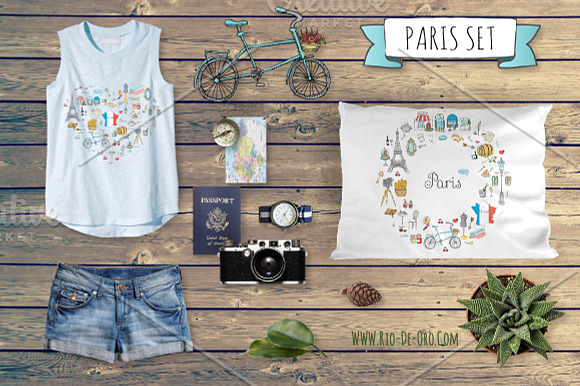 58 Paris color hand drawn icons! in Objects - product preview 3