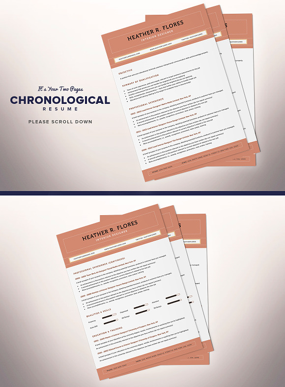 The Chronological Resume CV Full Set in Resume Templates - product preview 3