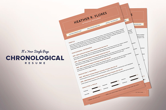 The Chronological Resume CV Full Set in Resume Templates - product preview 4