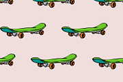 Seamless pattern with skate board