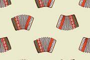 Seamless pattern with accordion