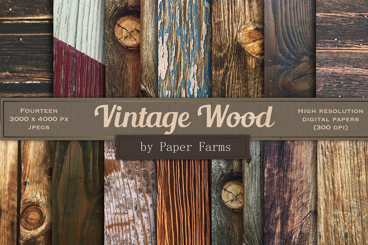 Vintage wood backgrounds in Textures - product preview 8