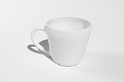 Empty porcelain cup 3D illustration
